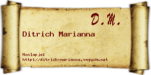 Ditrich Marianna névjegykártya